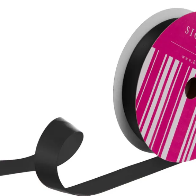 Bulk Ribbon Single Face Satin Black (25mmx50m)