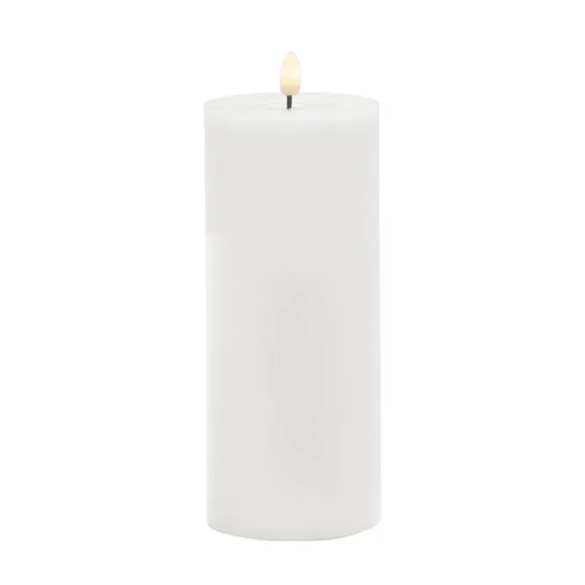 Wax LED Trueflame Event Pillar Candle White (10x25cmH)