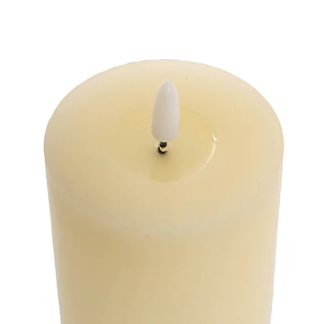 Wax LED Trueflame Event Pillar Candle Ivory (7.5x12.5cmH)