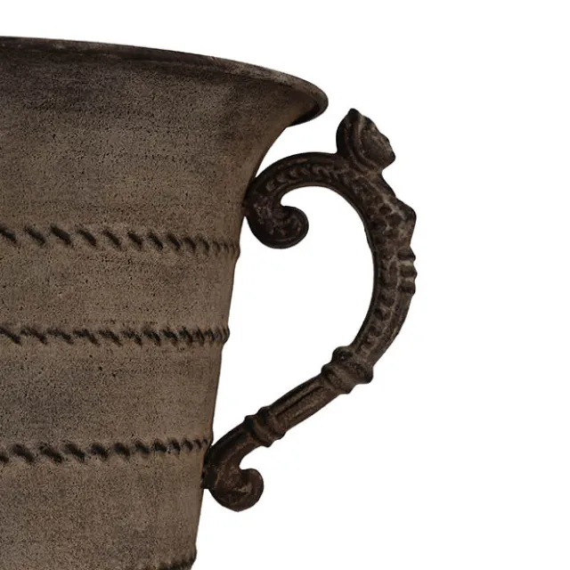 Decorative Flute Metal Vase Vintage Silver (30.5x24x35.5cmH)