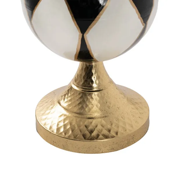 Bauble Design Taper Candle Holder Black & White (13x32cmH)