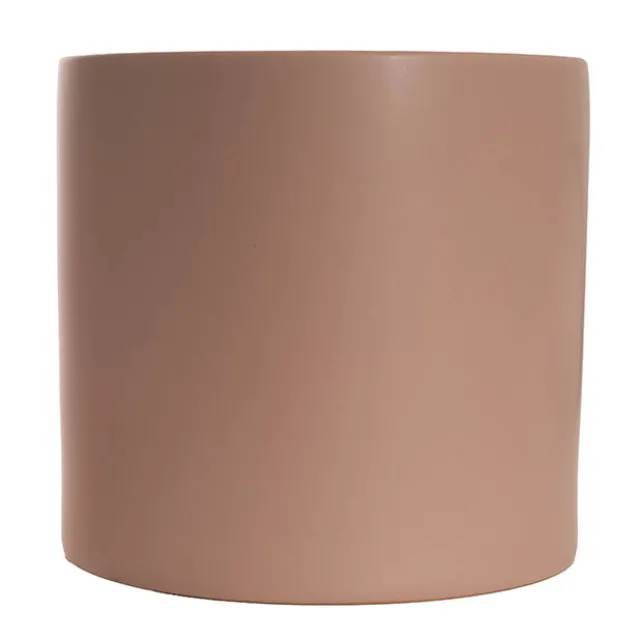 Ceramic Cylinder Pot Satin Matte Nude (25Dx24cmH)