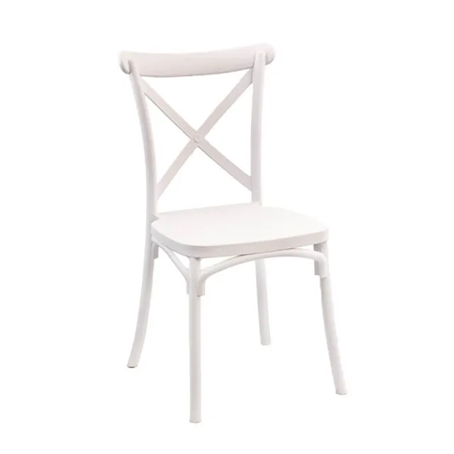 Premium Resin Event Cross Back Chair White (47.5x90cmH)