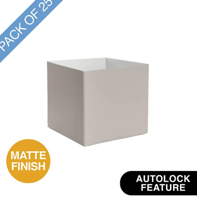 Mini Posy Box Matte Autolock Base Pk25 Pumice (13x12cmH)