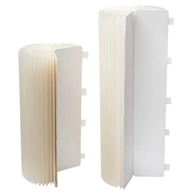 Foldable Paper Round Plinth Set2 Buttercream (30x60cmH&80cmH