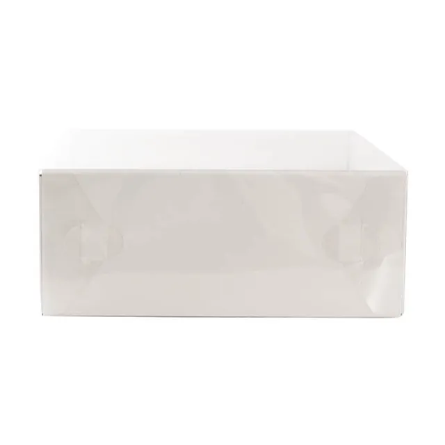 Gift Hamper Box with PVC Lid Square White (30Lx30Wx12Hcm)