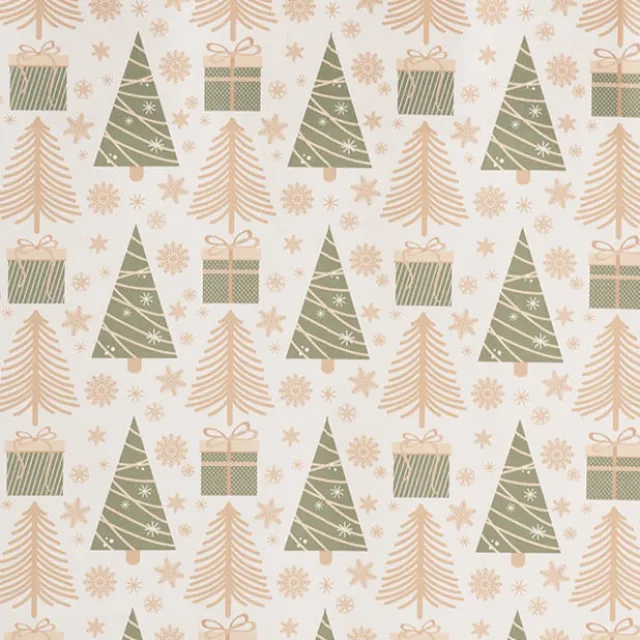 Kraft Paper Bag Mini Xmas Trees White Pk10 (140Wx75Gx165mmH)