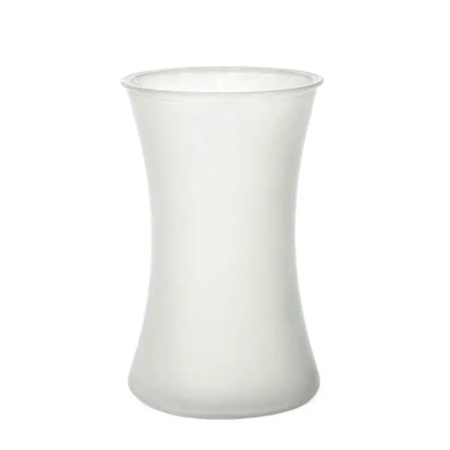 Glass Country Vase Concaved Sided Frost Clear (12.5Dx20cmH)