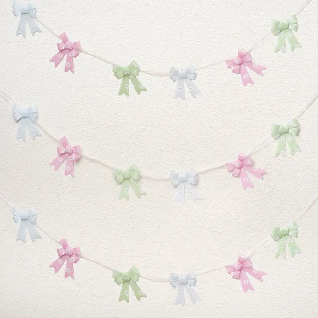 Pre-Made Bow Fabric Top Daisy Delight Green Pack 2 (14x19cm)