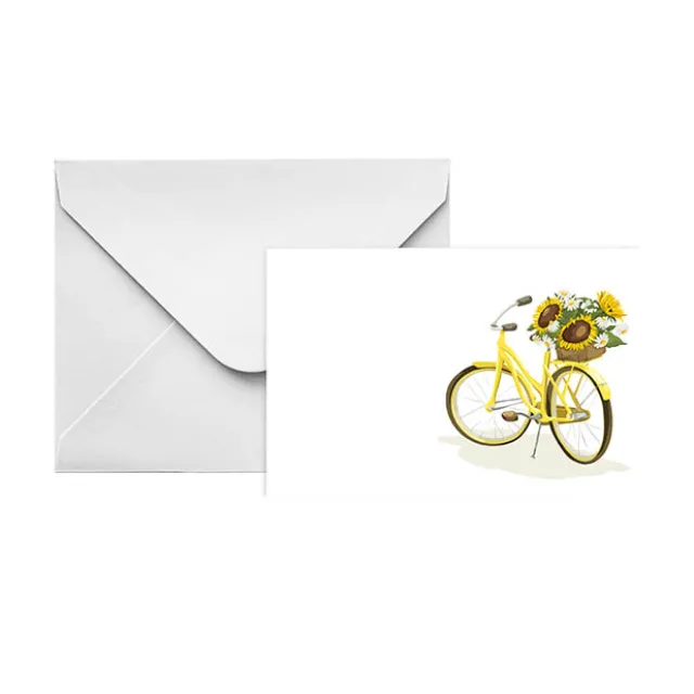 Artisan Gift Card & Envelope Yellow Bike Pk25 (10x6.5cmH)