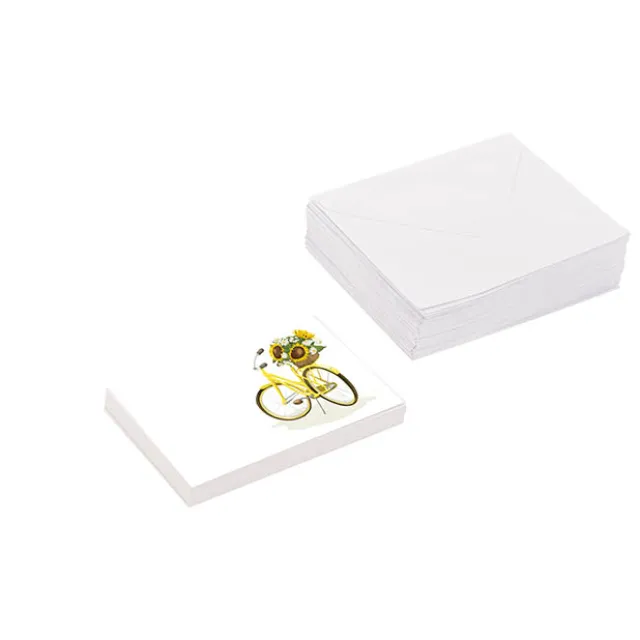 Artisan Gift Card & Envelope Yellow Bike Pk25 (10x6.5cmH)