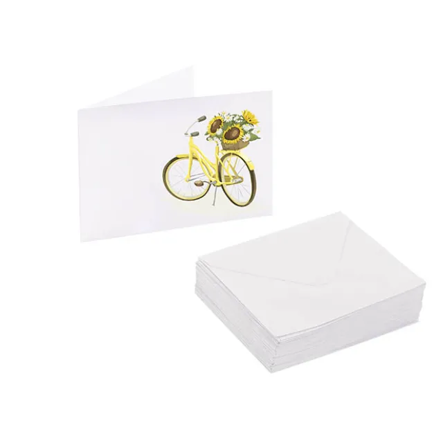 Artisan Gift Card & Envelope Yellow Bike Pk25 (10x6.5cmH)