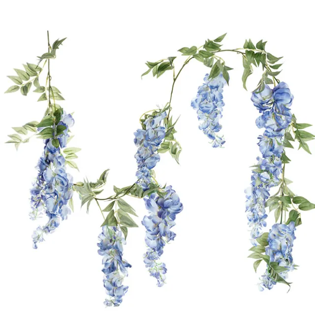 Wisteria x 9 Head Vine Garland Blue (200cmL)