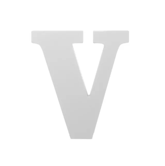 Single Wooden Letter "V" White (18cmH)