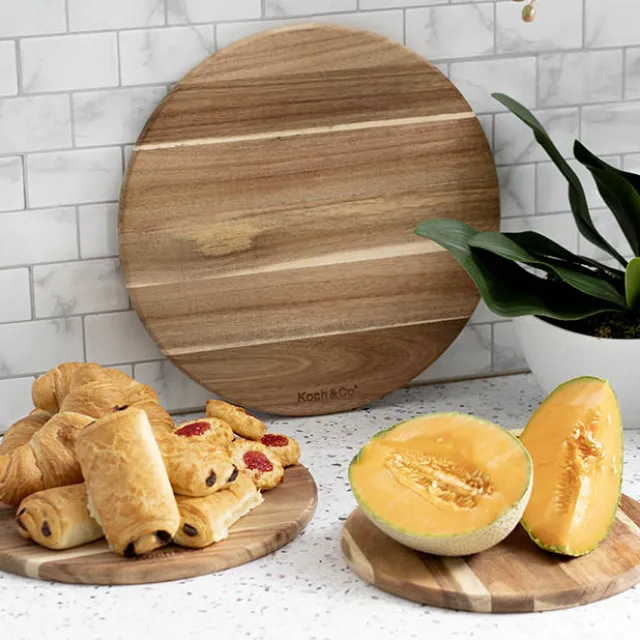 Acacia Wood Round Serving Board Brown (35cmDx1.5cmH)