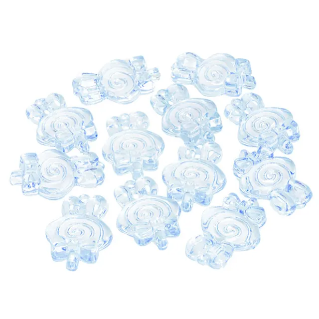 Acrylic Charms Lollypop Ornament Pack 12 Blue (57x39mm)