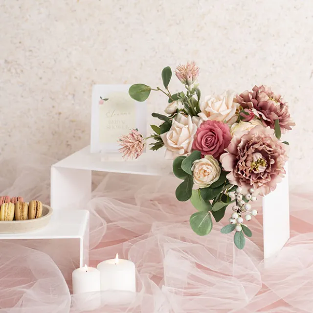 Acrylic Riser Rectangle Set 3 5mm White (20cmWx45cmLx18cmH)