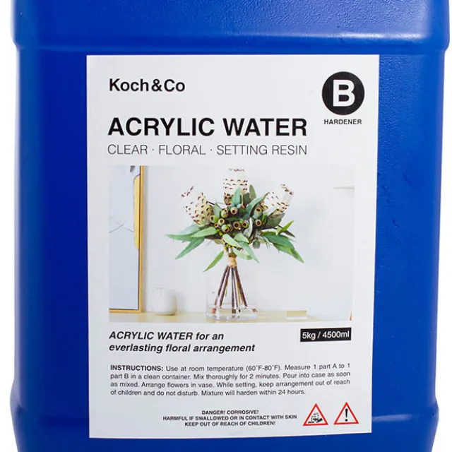 Acrylic Water 2 Part Clear Floral Setting Resin Kit Bulk 9L