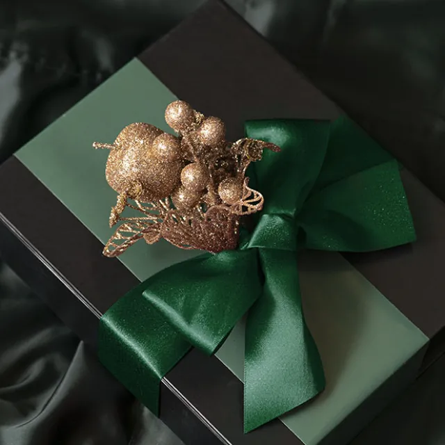 Apple Berries & Pinecone Christmas Pick Rose Gold (26cmH)