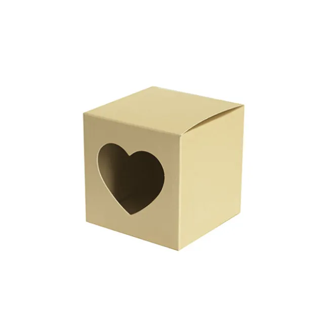 Bomboniere Chocolate Heart Box Gold Pack 20 (70x70x70mmH)