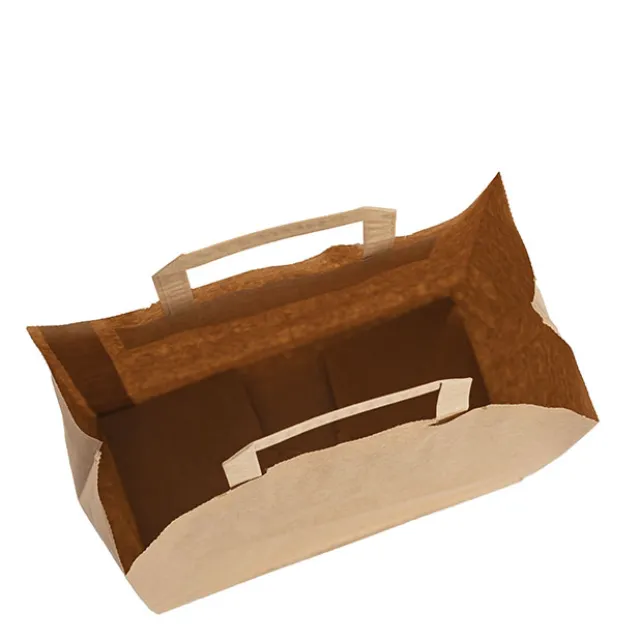 Brown Kraft Take Away Paper Bag Pack 10 (260Wx140Gx290mmH)
