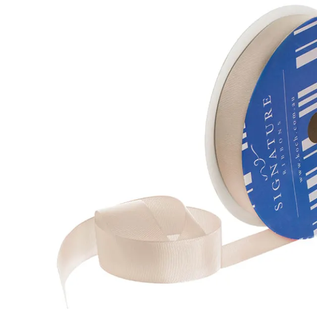 Bulk Grosgrain Ribbon Plain Natural (25mmx50m)