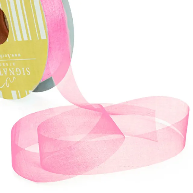Bulk Organza Ribbon Cut Edge Hot Pink (25mmx100m)