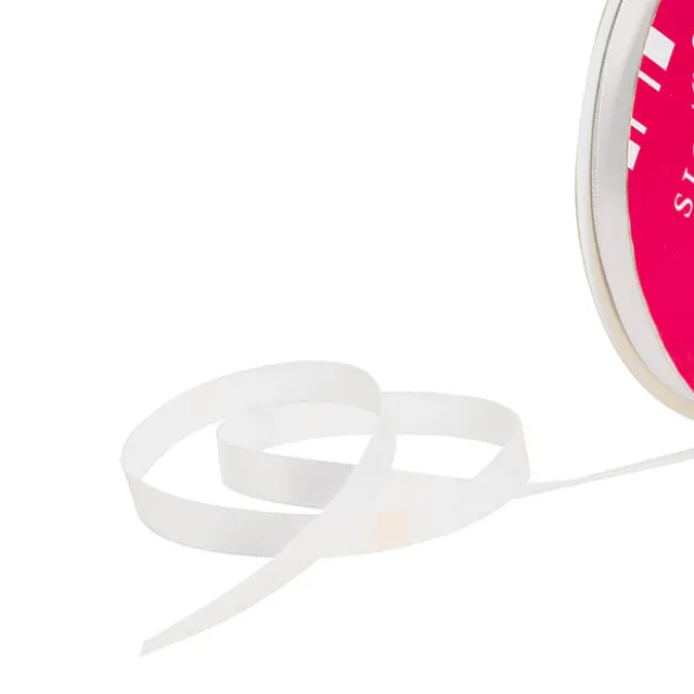 Bulk Ribbon Single Face Satin Bridal White (10mmx50m)