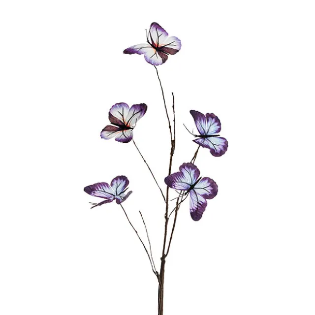 Butterfly Twig Branch Spray Blue (70cmH)