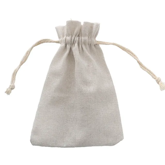 Calico Gift Bomboniere Pouch Medium Pk10 Natural (12x17cmH)