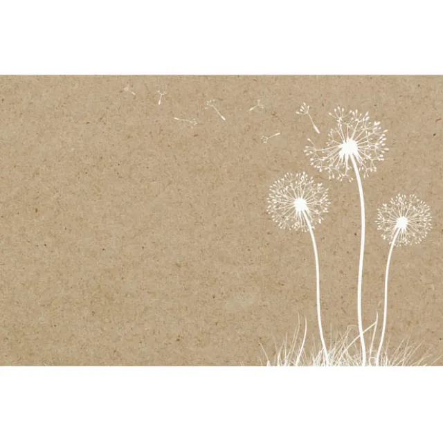 Cards Brown Kraft Dandelion (10x6.5cm) Pack 50
