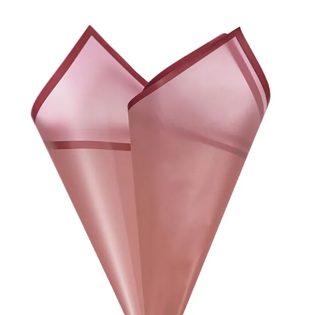 Cello Frosted Hue with Border 50mic Red Pk100 (60x60cm)