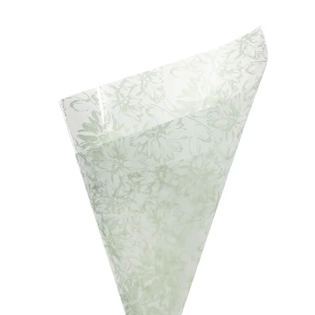 Cello Frosted 40mic Chrysanthemums Sage Pk100 (50x70cm)