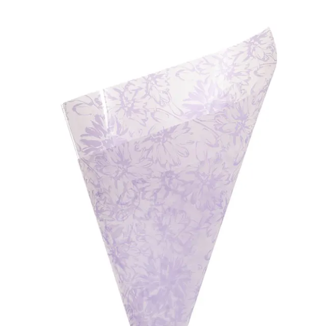 Cello Frosted 40mic Chrysanthemums Lavender Pk100 (50x70cm)