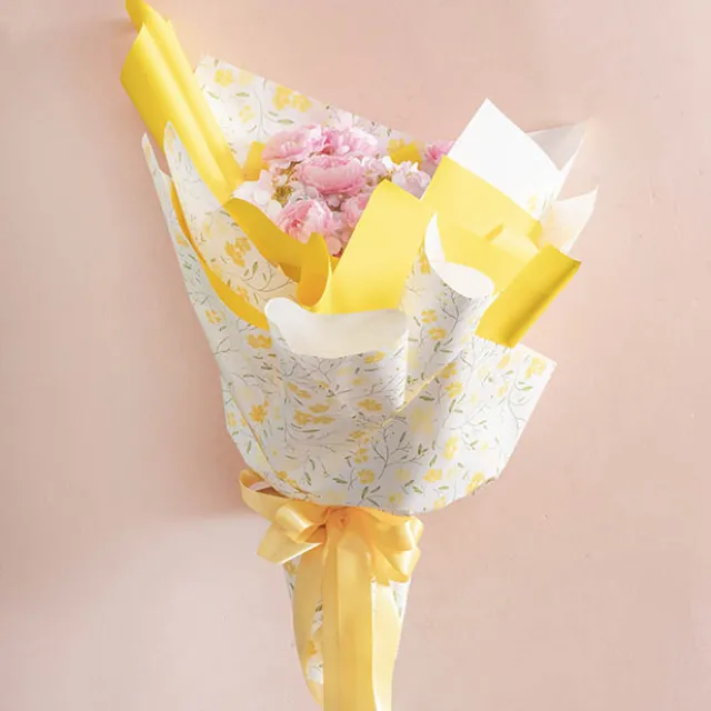 Cello Regal 65mic Delightful Flowers Yellow Pk100 (50x70cm)