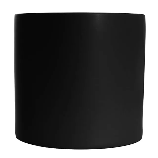 Ceramic Cylinder Pot Satin Matte Black (30x30cmH)