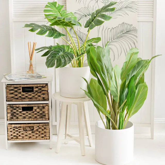 Ceramic Cylinder Pot Satin Matte White (30x30cmH)