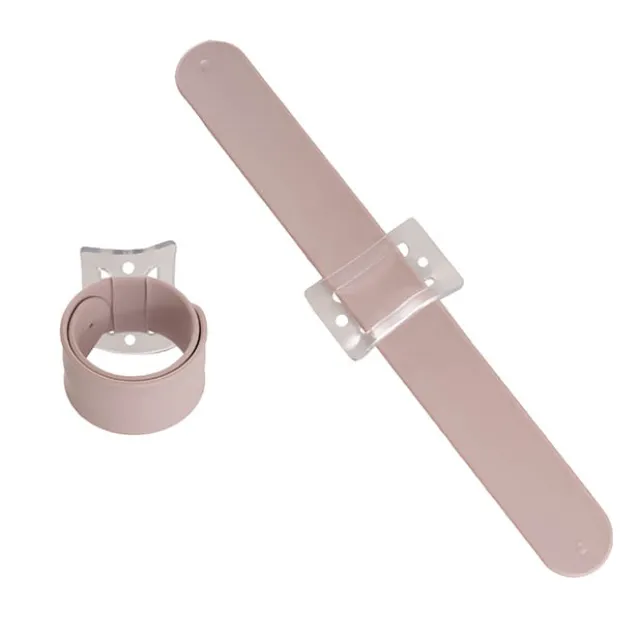 Corsage Wrist Bracelet Pack 2 Slap Snap Nude (21cmLx2.5cmH)