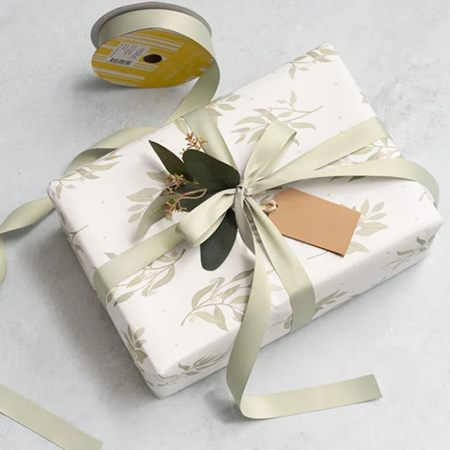 Cotton Ribbon Recycled rPET Material Deep Sage (25mmx25m)