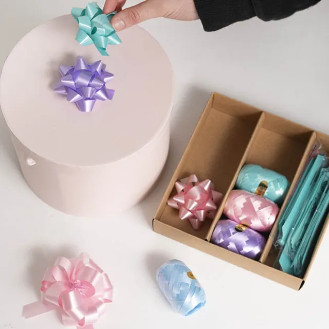 Curling Ribbon & Bows Gift Wrap Finishing Set Pastels