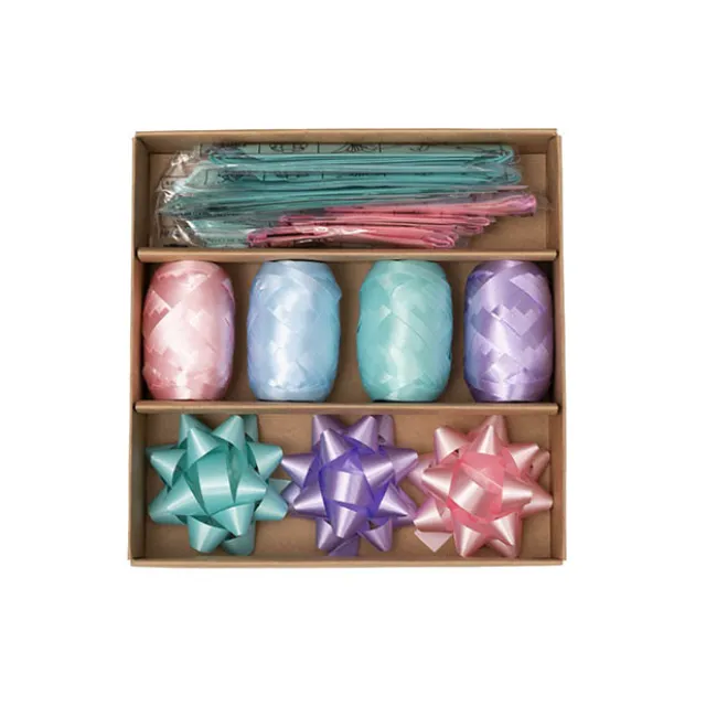 Curling Ribbon & Bows Gift Wrap Finishing Set Pastels