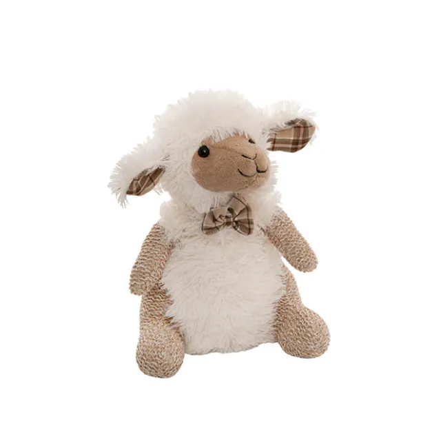 Spencer the Lamb w Bow Tie Plush Soft Toy Brown (22cmST)