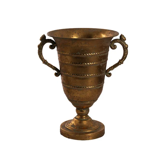 Decorative Flute Metal Vase Brushed Gold (30.5x24x35.5cmH)
