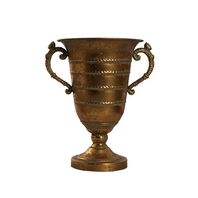 Decorative Flute Metal Vase Brushed Gold (30.5x24x35.5cmH)