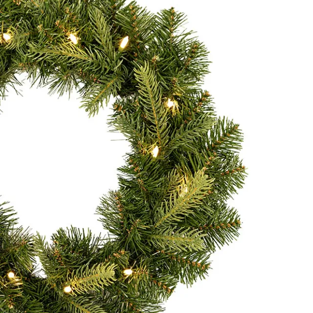 Mixed Christmas Pine LED Wreath Green (40cmD)