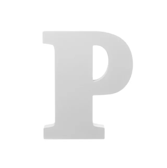 Single Wooden Letter "P" White (18cmH)