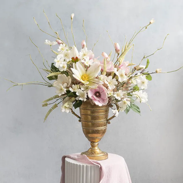 Decorative Flute Metal Vase Brushed Gold (30.5x24x35.5cmH)