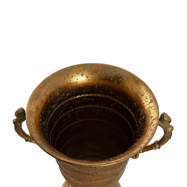 Decorative Flute Metal Vase Brushed Gold (30.5x24x35.5cmH)