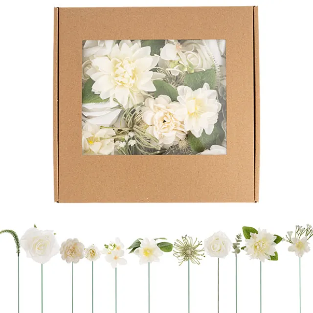 DIY Mixed Flower Arrangement Box White (26x25x6cmH)
