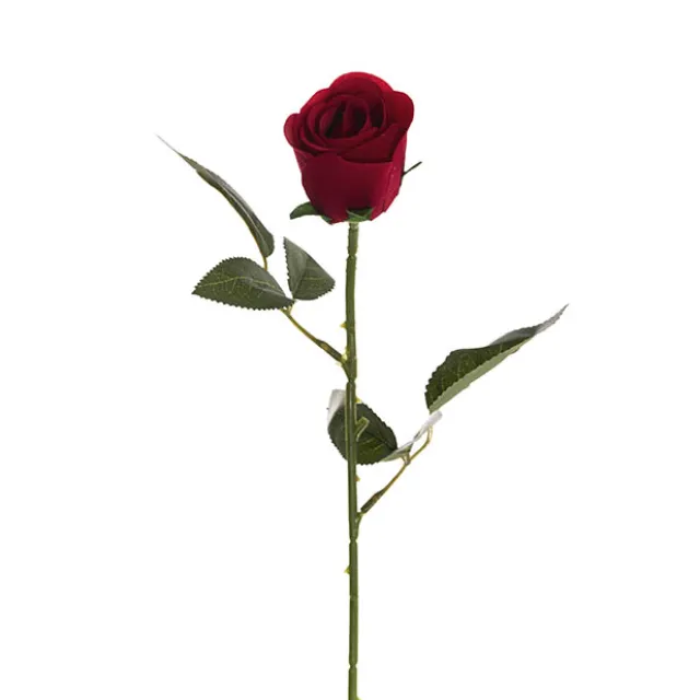 Velvet Rose Bud Stem Dark Red (54cmH)